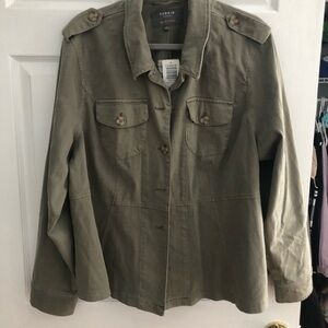 NWTs TORRID  Button Up  Military Cotton Olive Green Blazer 3X